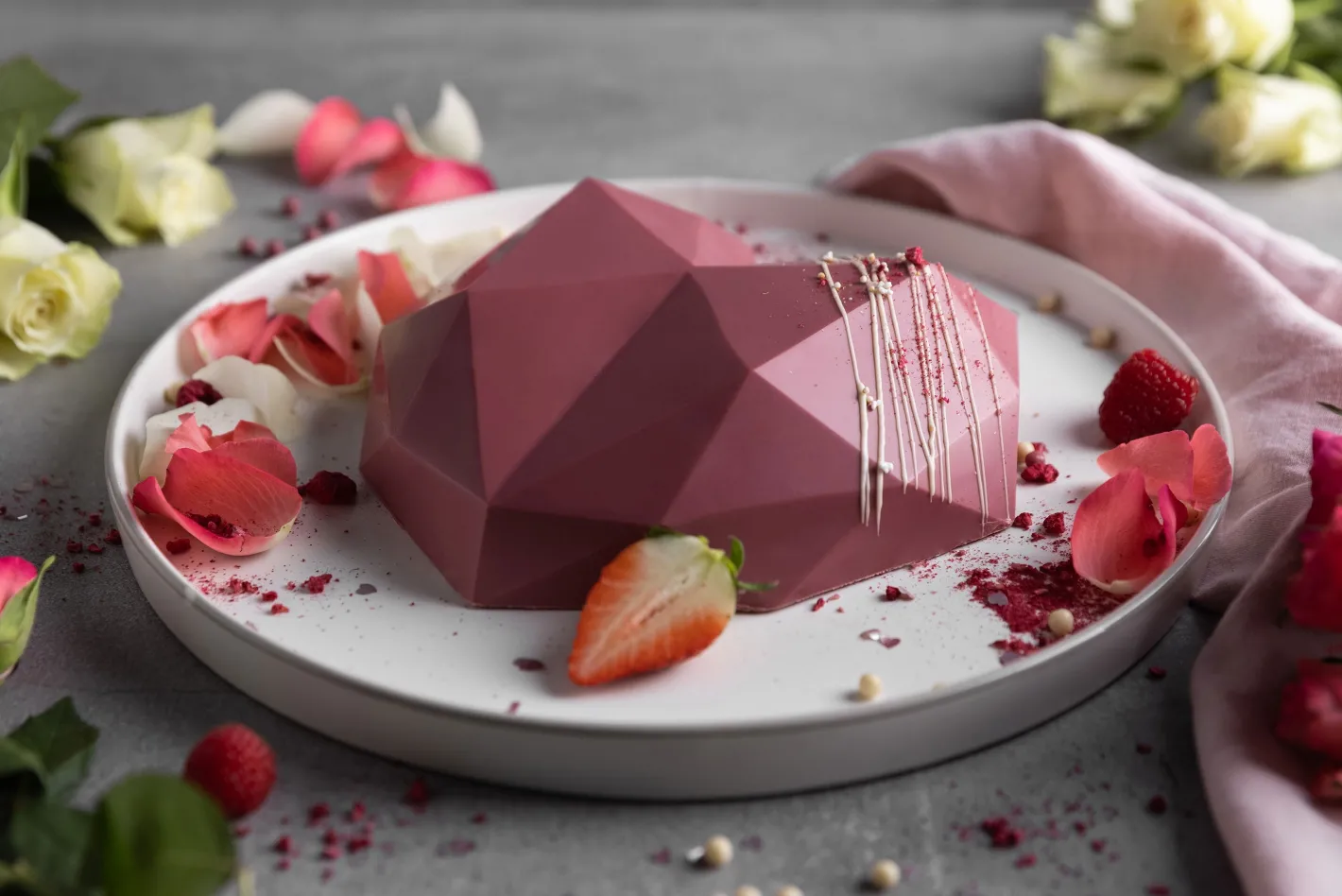 Sallys 3D Diamant-Herz Silikonbackform