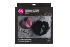 Sallys 3D Diamant-Herz Silikonbackform