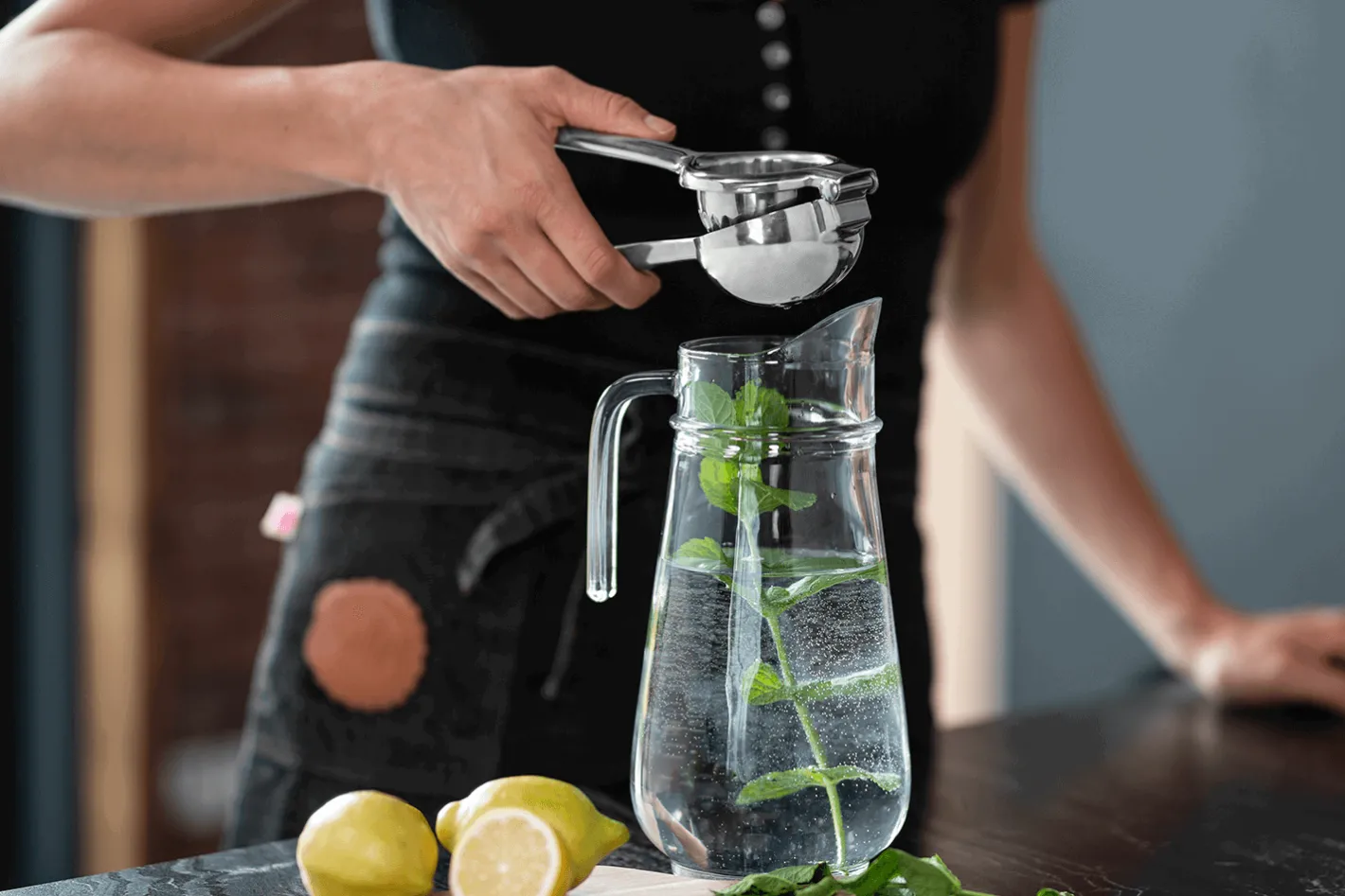 Sallys Edelstahl Zitruspresse all-in-one Presse