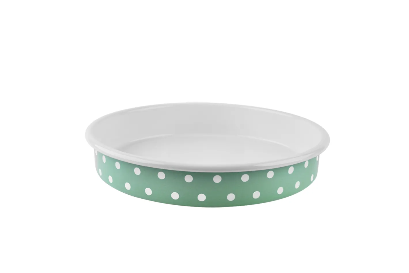 Sallys Emaille Ofenform - Ø28 cm gepunktet