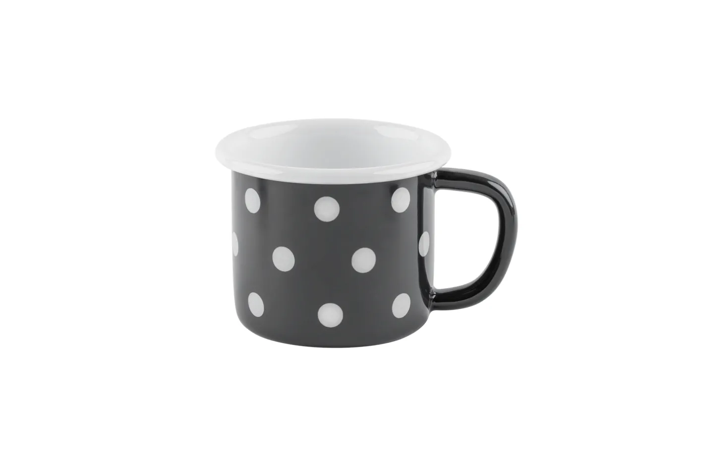 Sallys Emaille Tasse - groß gepunktet