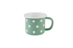 Sallys Emaille Tasse - pastell groß gepunktet