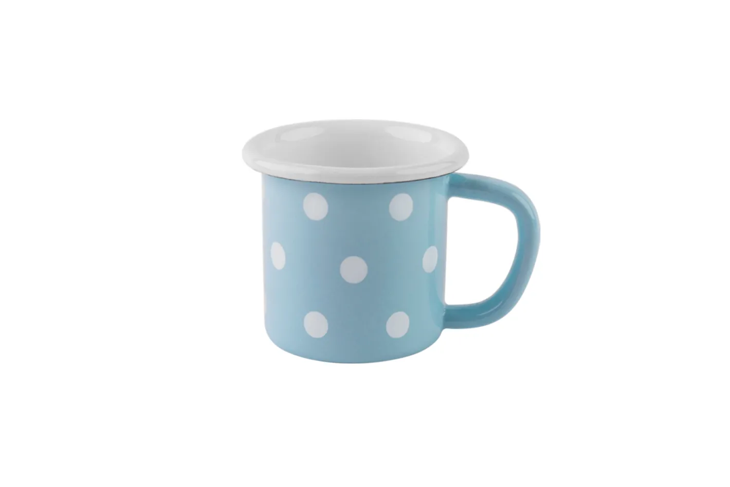 Sallys Emaille Tasse - pastell klein gepunktet