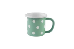 Sallys Emaille Tasse - pastell klein gepunktet