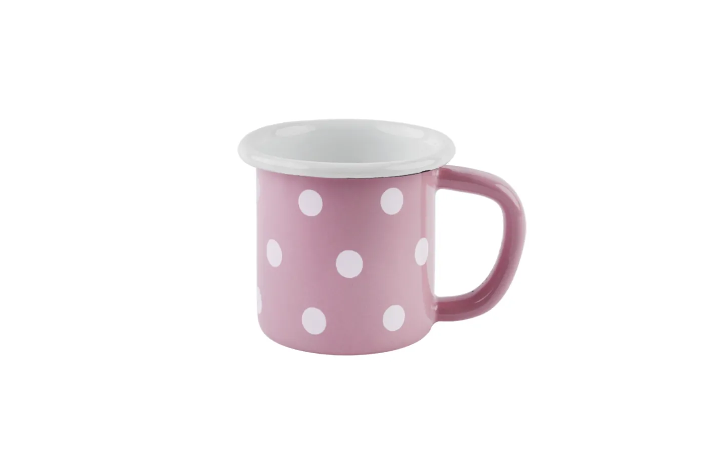 Sallys Emaille Tasse - pastell klein gepunktet