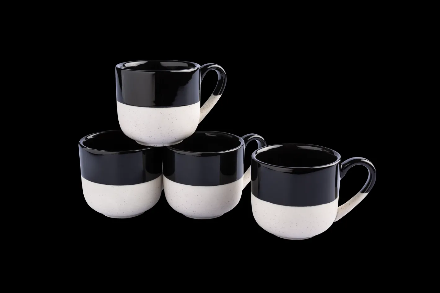 Sallys Hochtemperatur Porzellan Espressotassen "Mirrorglaze" - 4er Set