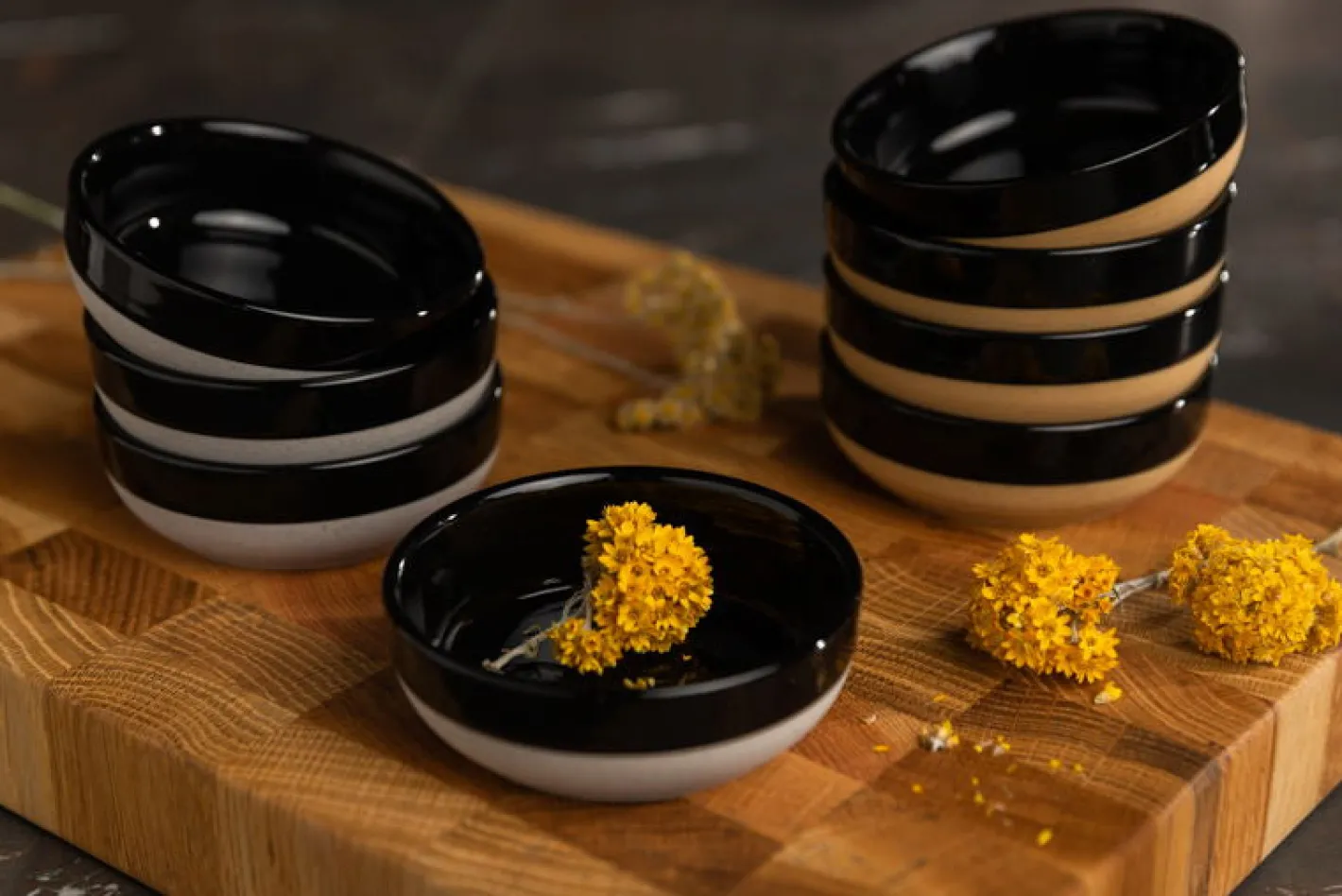 Sallys Hochtemperatur Porzellan Schälchen "Mirrorglaze" - 4er Set
