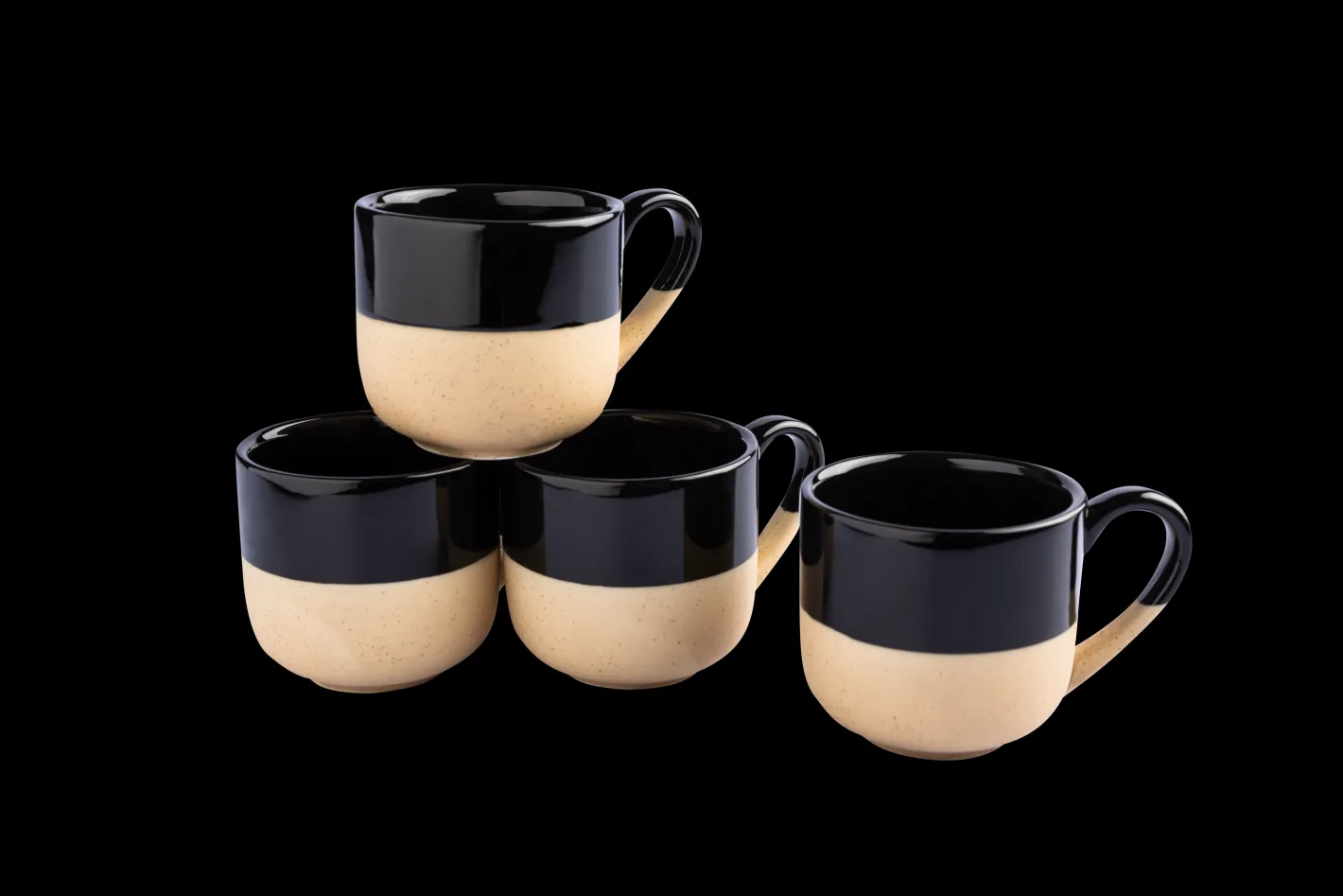Sallys Hochtemperatur Porzellan Espressotassen "Mirrorglaze" - 4er Set