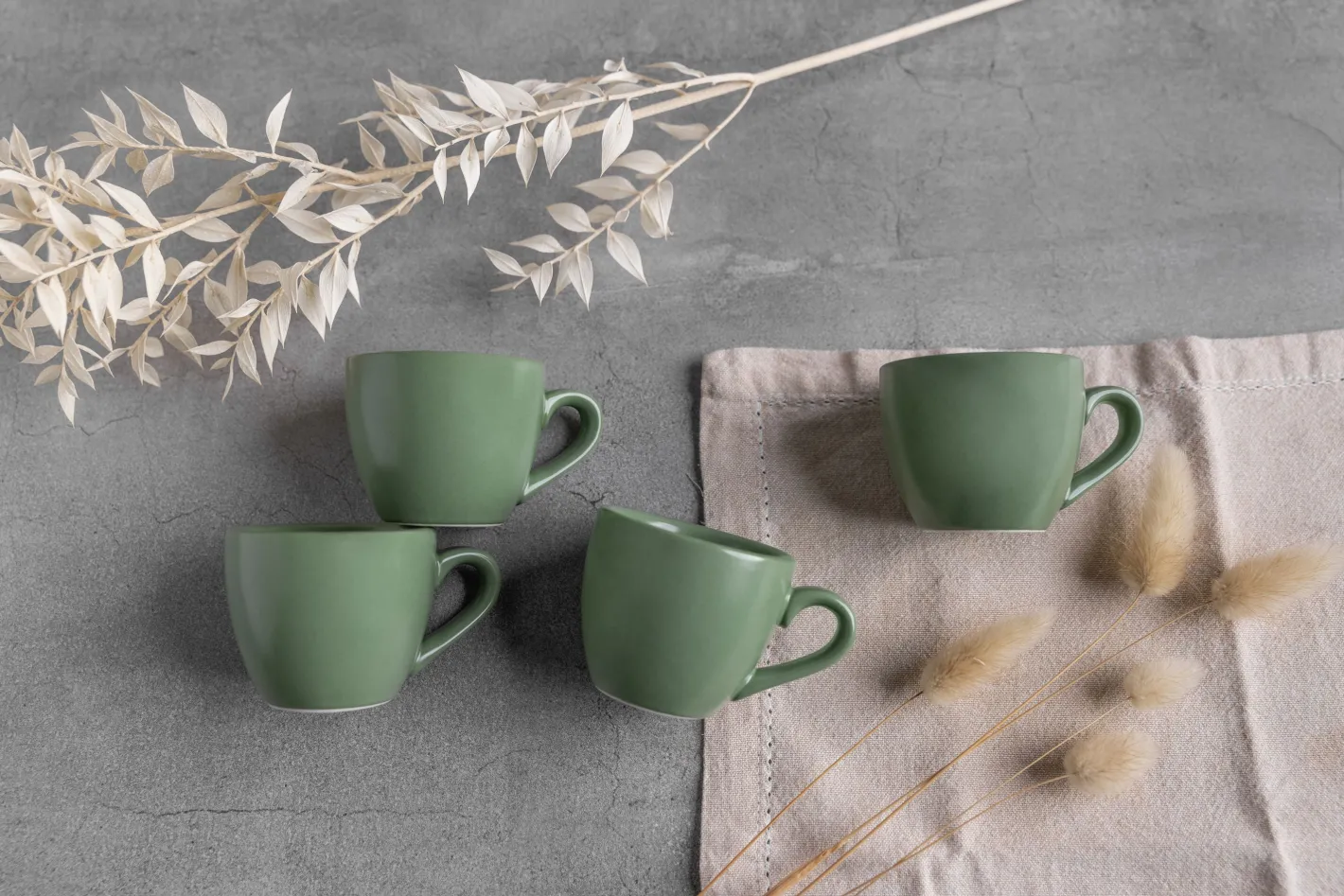 Sallys Silky Glaze Porzellan Espressotassen - 4er Set